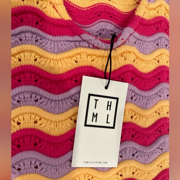 THML Sweater Pink | Purple NWT Sleeve Knit Top - Picture 2 of 7